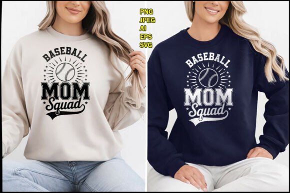 Baseball Mom Squad: Graphics for T-Shirt Designs