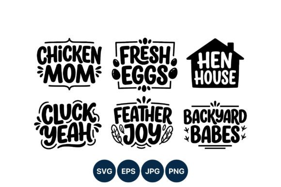 Chicken Mom Fresh Eggs Hen House: Graphics & Illustrations