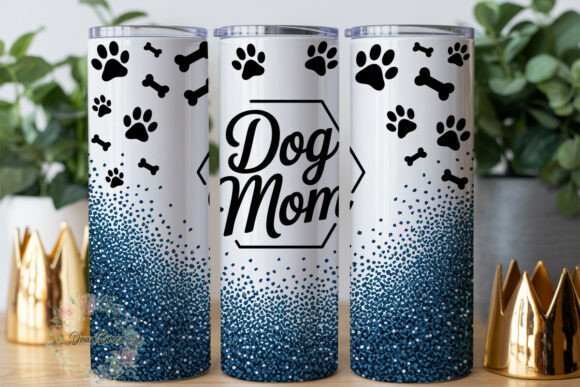 Dog Mom Glitter Paw: Tumbler Wraps & Graphics