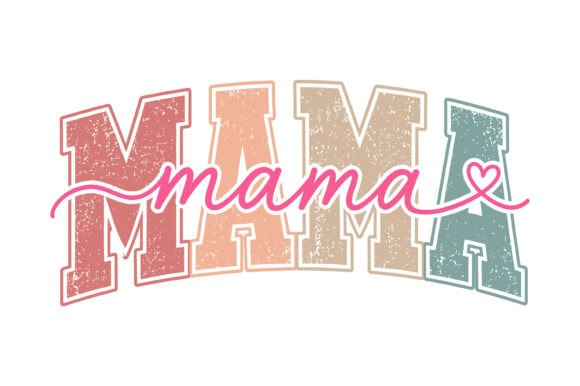 Mama Retro Pastel Typography: Graphics for T-Shirt Designs