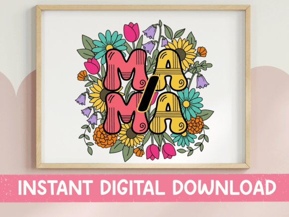 Mama SVG Retro Floral: Graphics for T-Shirt Designs