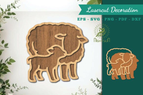 Mom and Baby Sheep: Laser Cutting for Home Decor