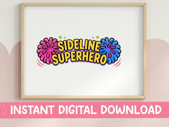 Sideline Superhero Cheer Mom: Graphics for T-Shirt Designs